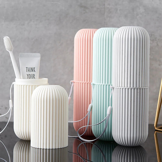 Boîte de Voyage NomadPack™ 2-en-1 – Brosse à Dents & Dentifrice | Avec Gobelet Intégré